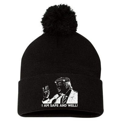 I Am Safe And Well Trump Support 2024 Pom Pom 12in Knit Beanie