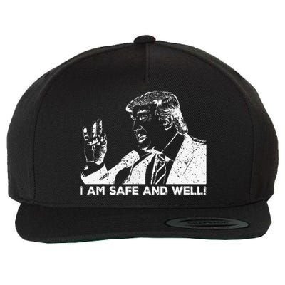 I Am Safe And Well Trump Support 2024 Wool Snapback Cap