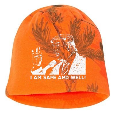 I Am Safe And Well Trump Support 2024 Kati - Camo Knit Beanie