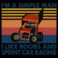 Im A Simple Man I Like Boobs And Sprint Car Racing 16oz Travel Tumbler