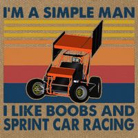 Im A Simple Man I Like Boobs And Sprint Car Racing Cotton Canvas Backpack