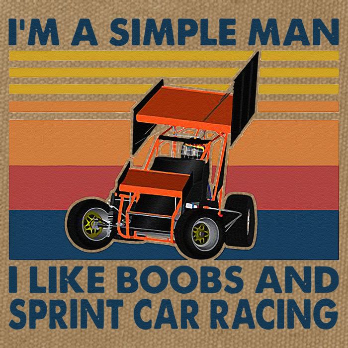 Im A Simple Man I Like Boobs And Sprint Car Racing Cotton Canvas Backpack