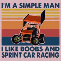Im A Simple Man I Like Boobs And Sprint Car Racing 25L Jumbo Tote