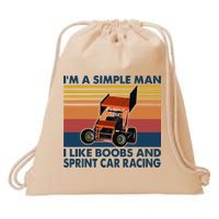 Im A Simple Man I Like Boobs And Sprint Car Racing Drawstring Bag