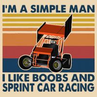 Im A Simple Man I Like Boobs And Sprint Car Racing Drawstring Bag