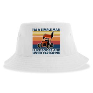 Im A Simple Man I Like Boobs And Sprint Car Racing Sustainable Bucket Hat