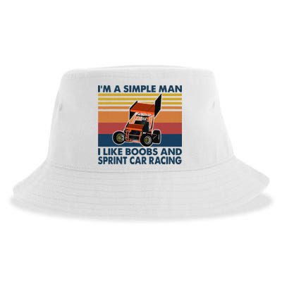 Im A Simple Man I Like Boobs And Sprint Car Racing Sustainable Bucket Hat