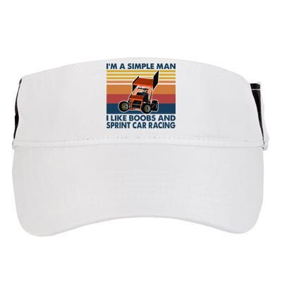 Im A Simple Man I Like Boobs And Sprint Car Racing Adult Drive Performance Visor