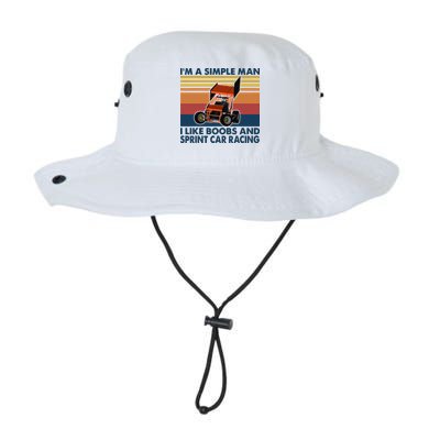 Im A Simple Man I Like Boobs And Sprint Car Racing Bucket Hat