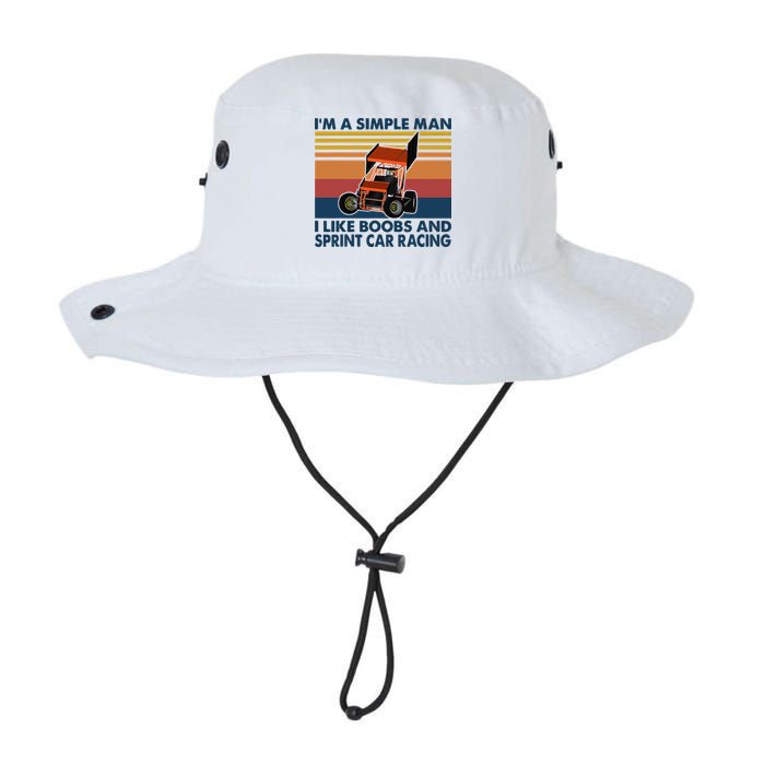 Im A Simple Man I Like Boobs And Sprint Car Racing Bucket Hat