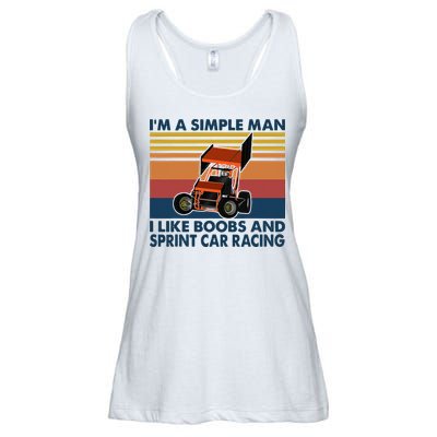 Im A Simple Man I Like Boobs And Sprint Car Racing Ladies Essential Flowy Tank