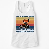 Im A Simple Man I Like Boobs And Sprint Car Racing Womens Tank Top