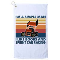 Im A Simple Man I Like Boobs And Sprint Car Racing Golf Towel