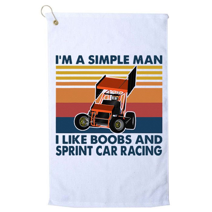Im A Simple Man I Like Boobs And Sprint Car Racing Golf Towel