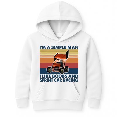 Im A Simple Man I Like Boobs And Sprint Car Racing Kids Hoodie