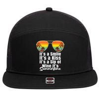 Its A Smile Its A Kiss Its A Sip Of Wine Its Summertime 7 Panel Mesh Trucker Snapback Hat