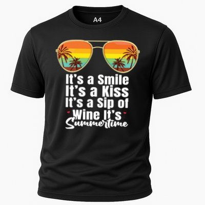 Its A Smile Its A Kiss Its A Sip Of Wine Its Summertime Performance Shirt