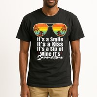 Its A Smile Its A Kiss Its A Sip Of Wine Its Summertime Tall T-Shirt