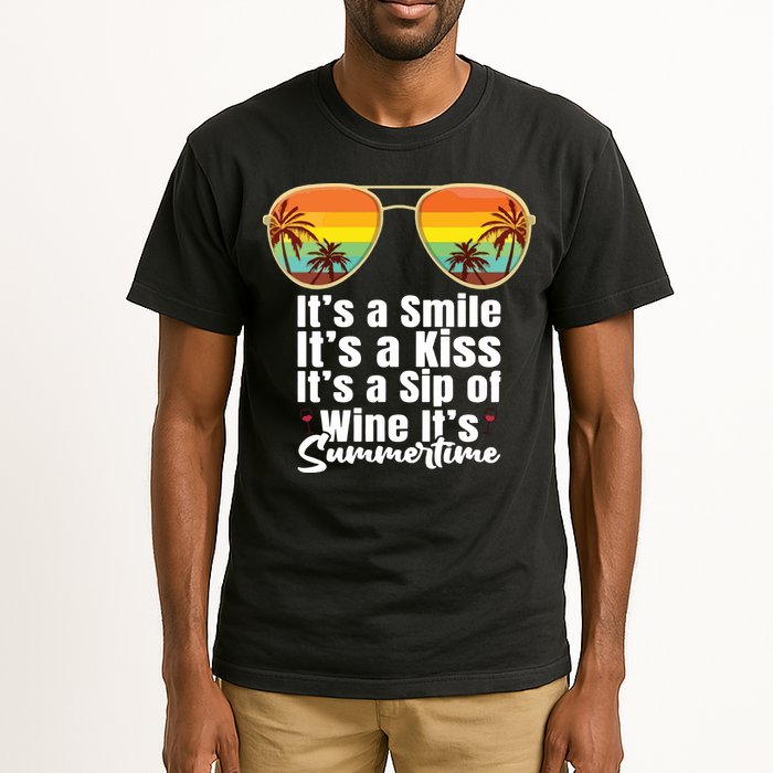 Its A Smile Its A Kiss Its A Sip Of Wine Its Summertime Tall T-Shirt