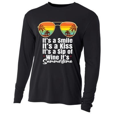 Its A Smile Its A Kiss Its A Sip Of Wine Its Summertime Cooling Performance Long Sleeve Crew