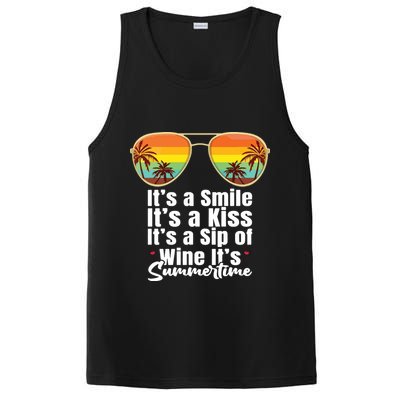 Its A Smile Its A Kiss Its A Sip Of Wine Its Summertime PosiCharge Competitor Tank