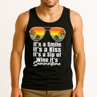 Its A Smile Its A Kiss Its A Sip Of Wine Its Summertime Tank Top