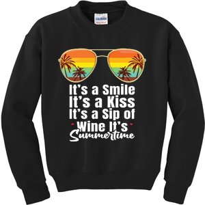 Its A Smile Its A Kiss Its A Sip Of Wine Its Summertime Kenny Chesney Kids Sweatshirt