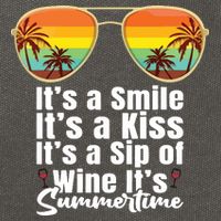 Its A Smile Its A Kiss Its A Sip Of Wine Its Summertime Cotton Canvas Backpack