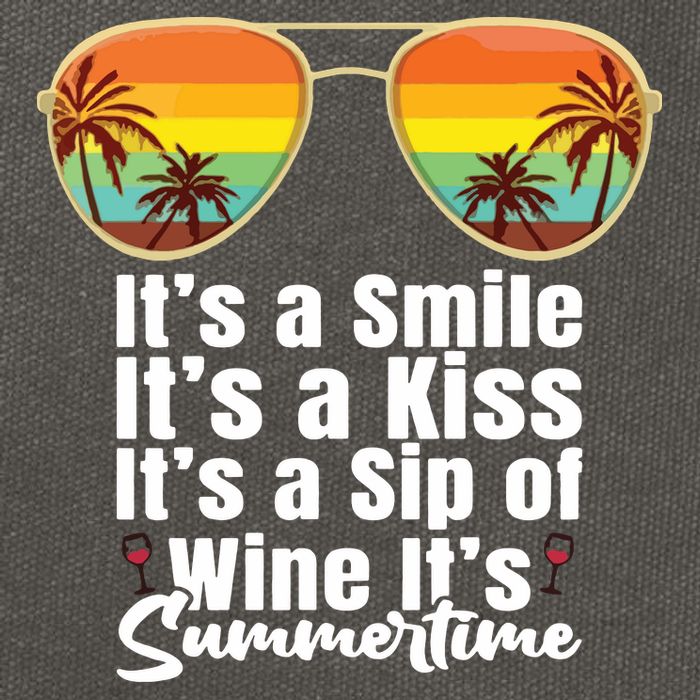 Its A Smile Its A Kiss Its A Sip Of Wine Its Summertime Cotton Canvas Backpack