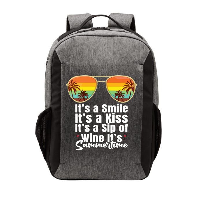 Its A Smile Its A Kiss Its A Sip Of Wine Its Summertime Vector Backpack