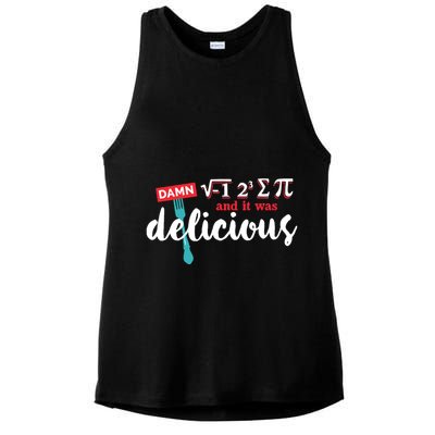 I Ate Some Pie And It Was Delicious Math Ate Sum Pi Day Gift Ladies PosiCharge Tri-Blend Wicking Tank