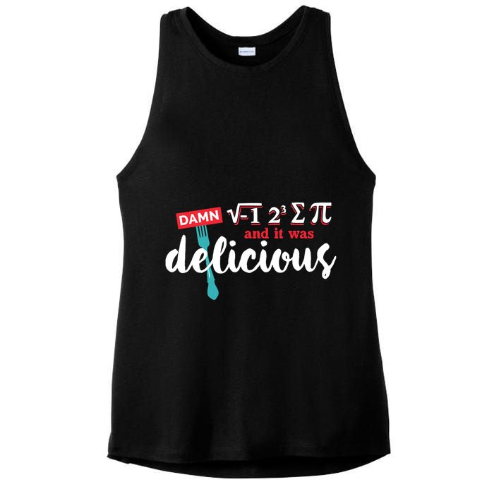 I Ate Some Pie And It Was Delicious Math Ate Sum Pi Day Gift Ladies PosiCharge Tri-Blend Wicking Tank