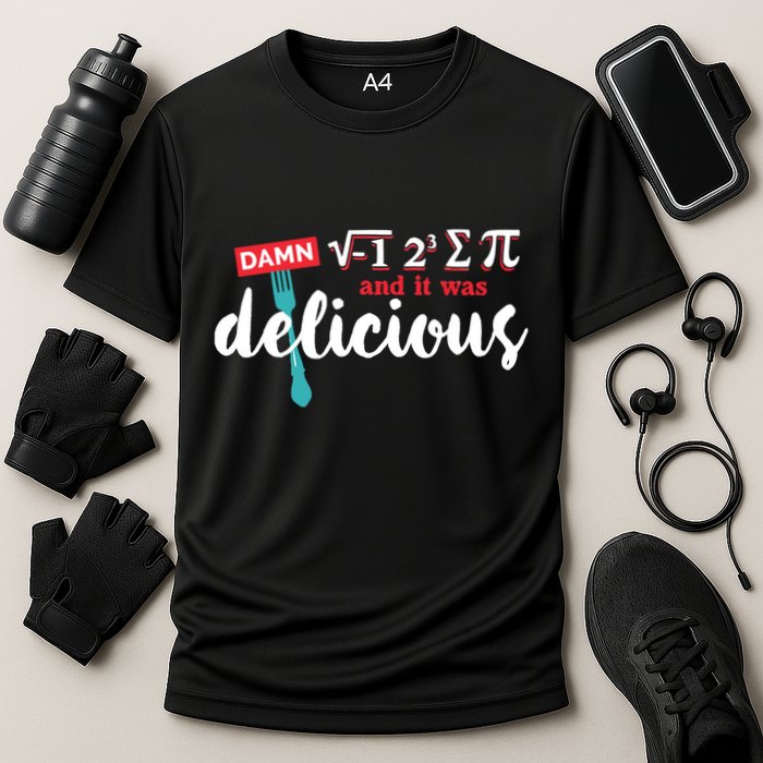 I Ate Some Pie And It Was Delicious Math Ate Sum Pi Day Gift Performance Shirt