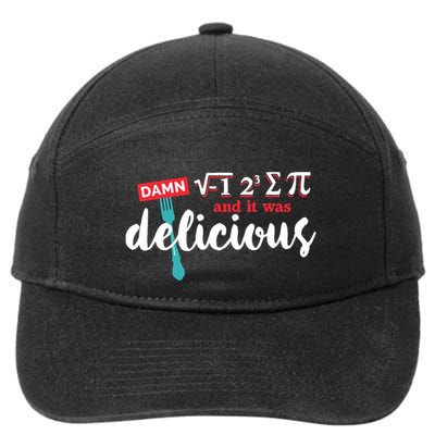 I Ate Some Pie And It Was Delicious Math Ate Sum Pi Day Gift 7-Panel Snapback Hat