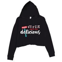 I Ate Some Pie And It Was Delicious Math Ate Sum Pi Day Gift Crop Fleece Hoodie