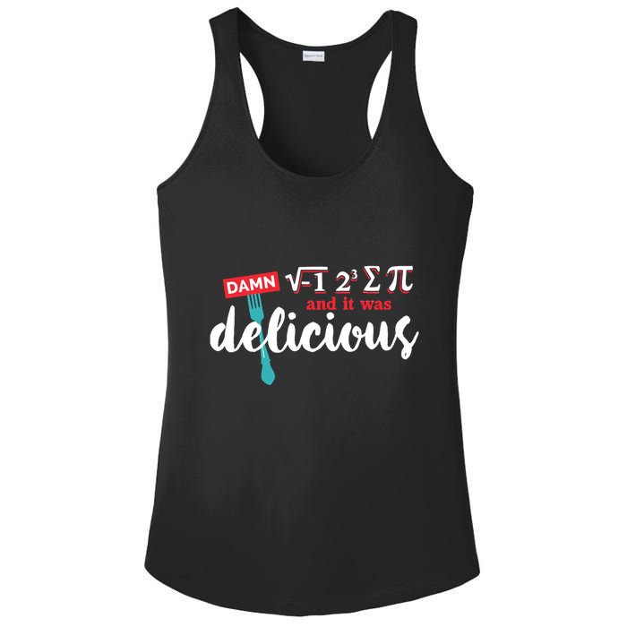 I Ate Some Pie And It Was Delicious Math Ate Sum Pi Day Gift Ladies PosiCharge Competitor Racerback Tank