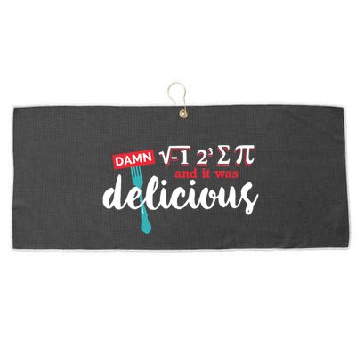 I Ate Some Pie And It Was Delicious Math Ate Sum Pi Day Gift Large Microfiber Waffle Golf Towel