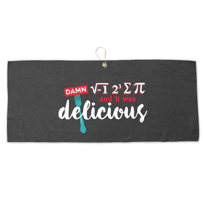 I Ate Some Pie And It Was Delicious Math Ate Sum Pi Day Gift Large Microfiber Waffle Golf Towel