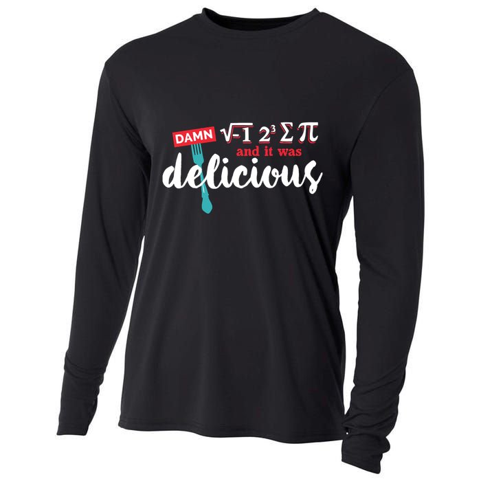 I Ate Some Pie And It Was Delicious Math Ate Sum Pi Day Gift Cooling Performance Long Sleeve Crew