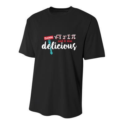 I Ate Some Pie And It Was Delicious Math Ate Sum Pi Day Gift Youth Performance Sprint T-Shirt