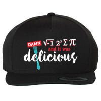 I Ate Some Pie And It Was Delicious Math Ate Sum Pi Day Gift Wool Snapback Cap
