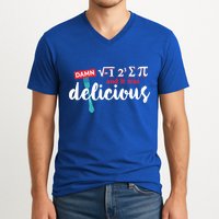 I Ate Some Pie And It Was Delicious Math Ate Sum Pi Day Gift V-Neck T-Shirt