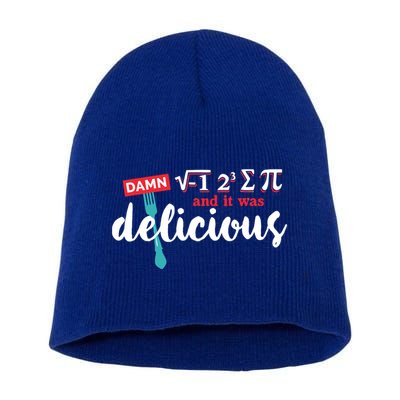 I Ate Some Pie And It Was Delicious Math Ate Sum Pi Day Gift Short Acrylic Beanie