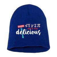 I Ate Some Pie And It Was Delicious Math Ate Sum Pi Day Gift Short Acrylic Beanie