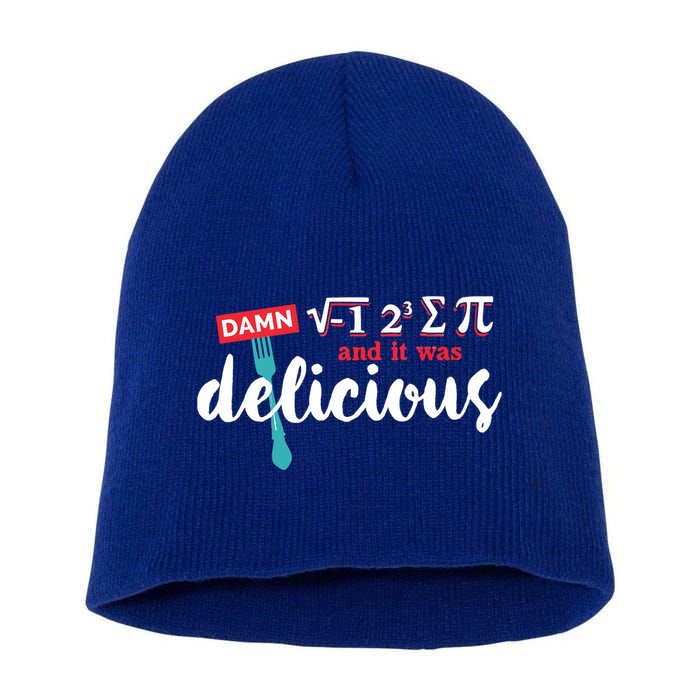 I Ate Some Pie And It Was Delicious Math Ate Sum Pi Day Gift Short Acrylic Beanie