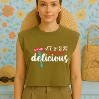 I Ate Some Pie And It Was Delicious Math Ate Sum Pi Day Gift Garment-Dyed Women's Muscle Tee