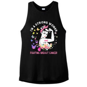 IM A Strong Woman Fighting Breast Cancer Ladies PosiCharge Tri-Blend Wicking Tank