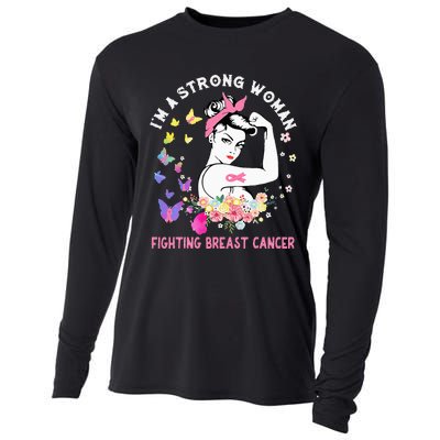 IM A Strong Woman Fighting Breast Cancer Cooling Performance Long Sleeve Crew