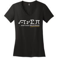 I Ate Some Pi Funny Pi Day & Math Lover Gift Women's V-Neck T-Shirt