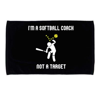 IM A Softball Coach Not A Target Funny Softball Lover Microfiber Hand Towel